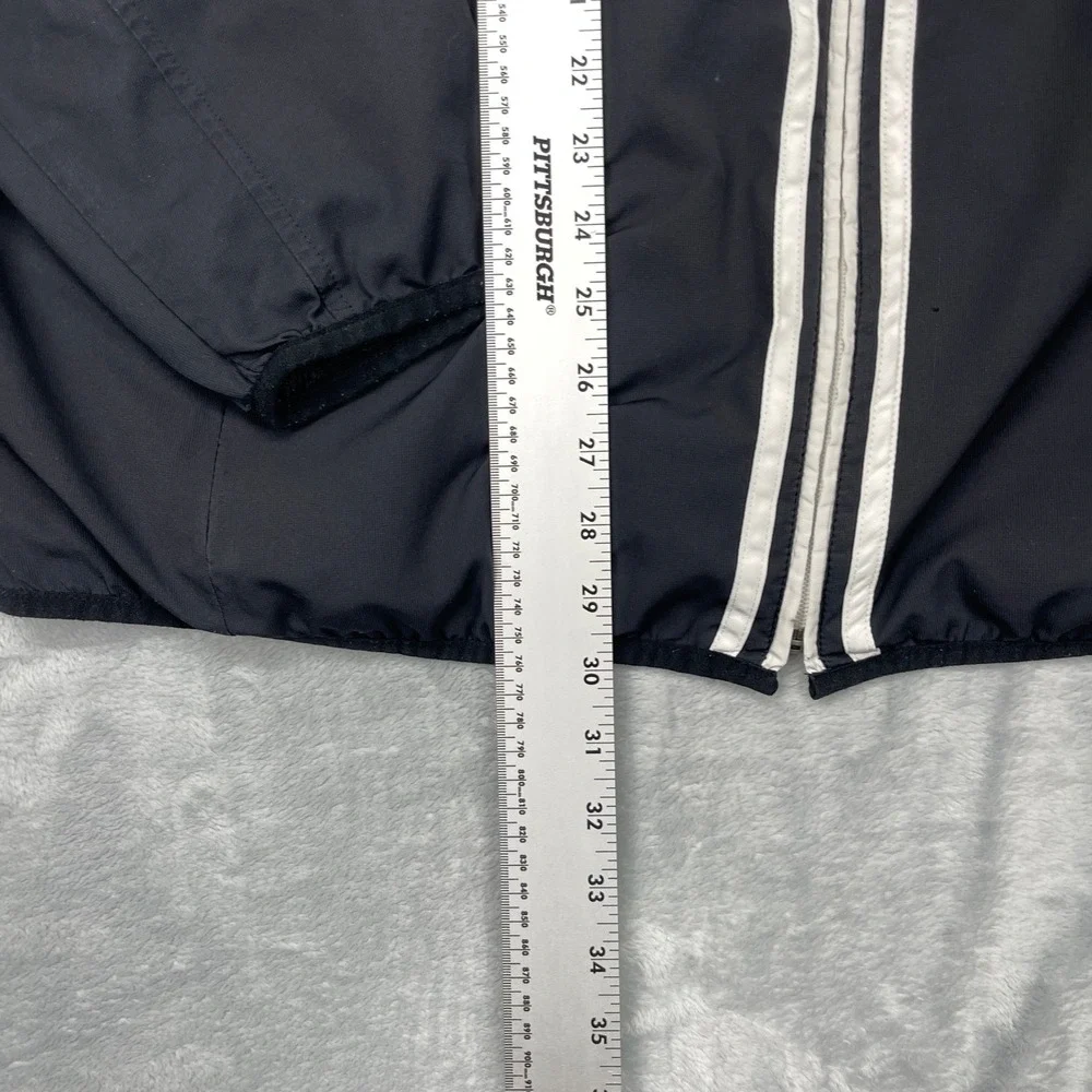 Adidas Track Jacket Mens XL‎ Black White Athletic Sportswear Mock Neck Full Zip
